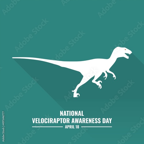 Velociraptor silhouette vector icon, National Velociraptor Awareness Day Design Concept, suitable for social media post templates, posters, greeting cards, banners, backgrounds, brochures. Vector