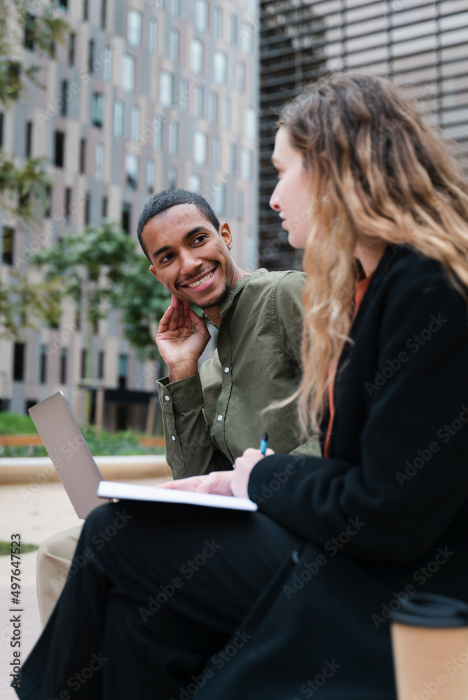 Businesspeople Working Outdoors Businesspeople Working Outdoors