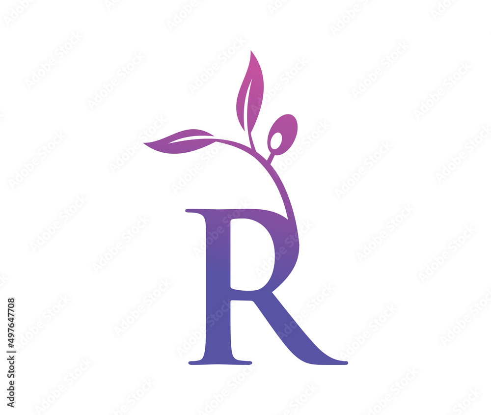 Grape Vine Monogram Logo Letter R Grape Vine Monogram Logo Letter R