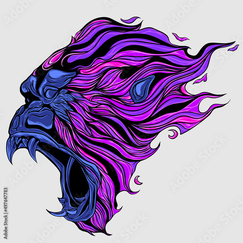 gorilla head angry illustration vector art