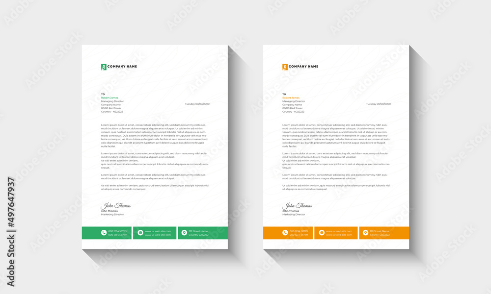 Corporate and Clean Business letterhead template. Corporate and Clean Business letterhead template.