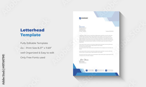 Corporate and Clean Professional letterhead template.