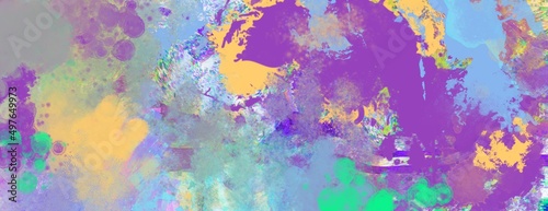Hand Painted Modern abstract Screened Lo Fi Painterly background of splotch and gradient colors © kalanustudios.com