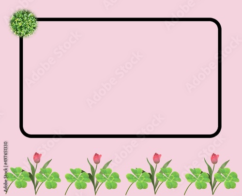 pink flower frame