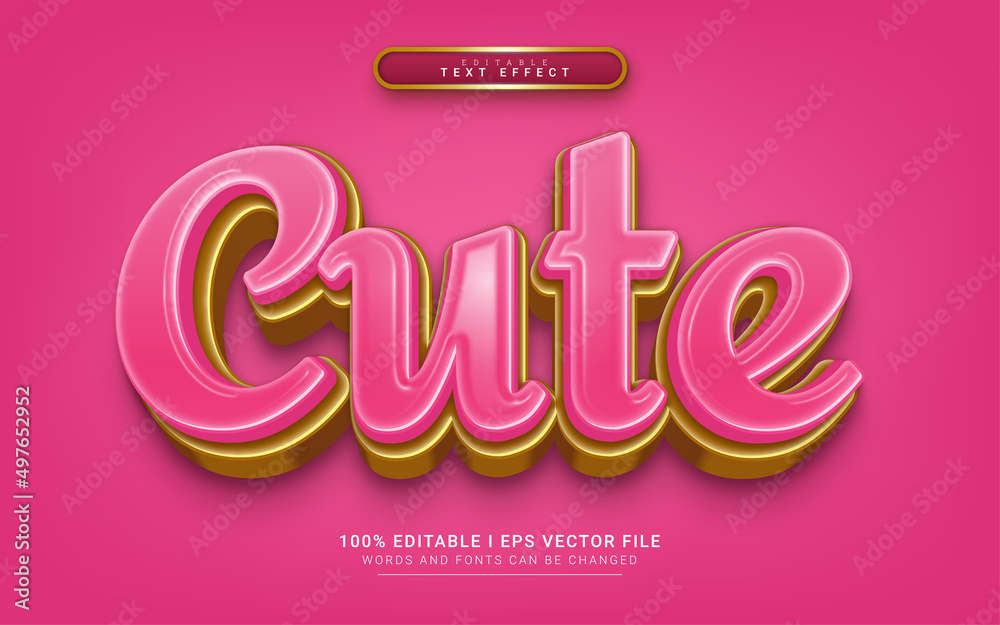 cute 3d style text effect
