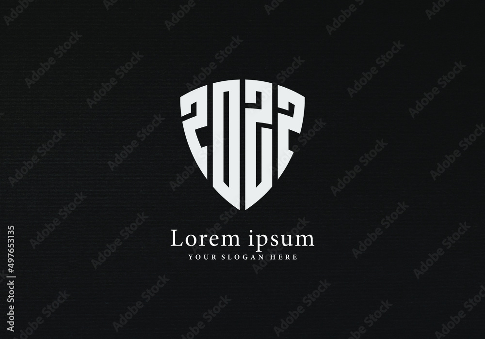 Obraz premium logo concept shield letter 2022 monogram