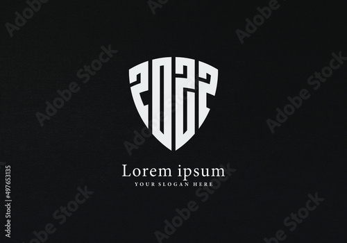 logo concept shield letter 2022 monogram