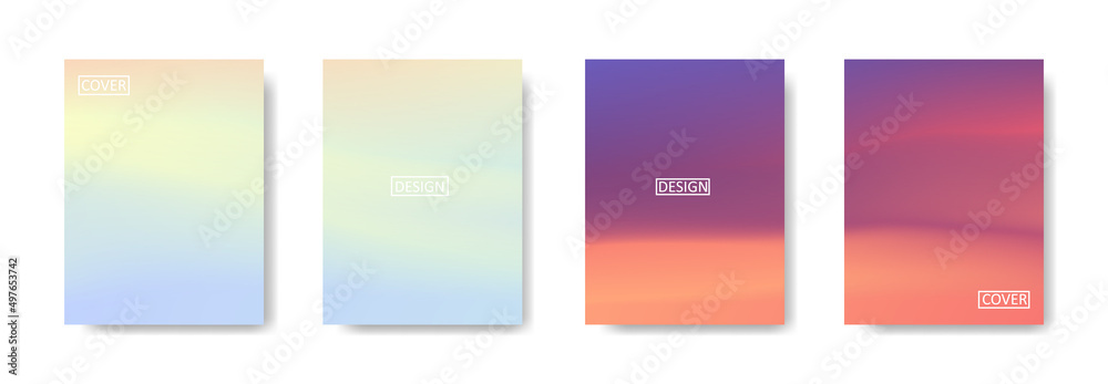 Fototapeta premium Set of abstract background with beautiful gradation color, colorful background for poster flyer banner backdrop.vertical banner.cool fluid background vector illustration