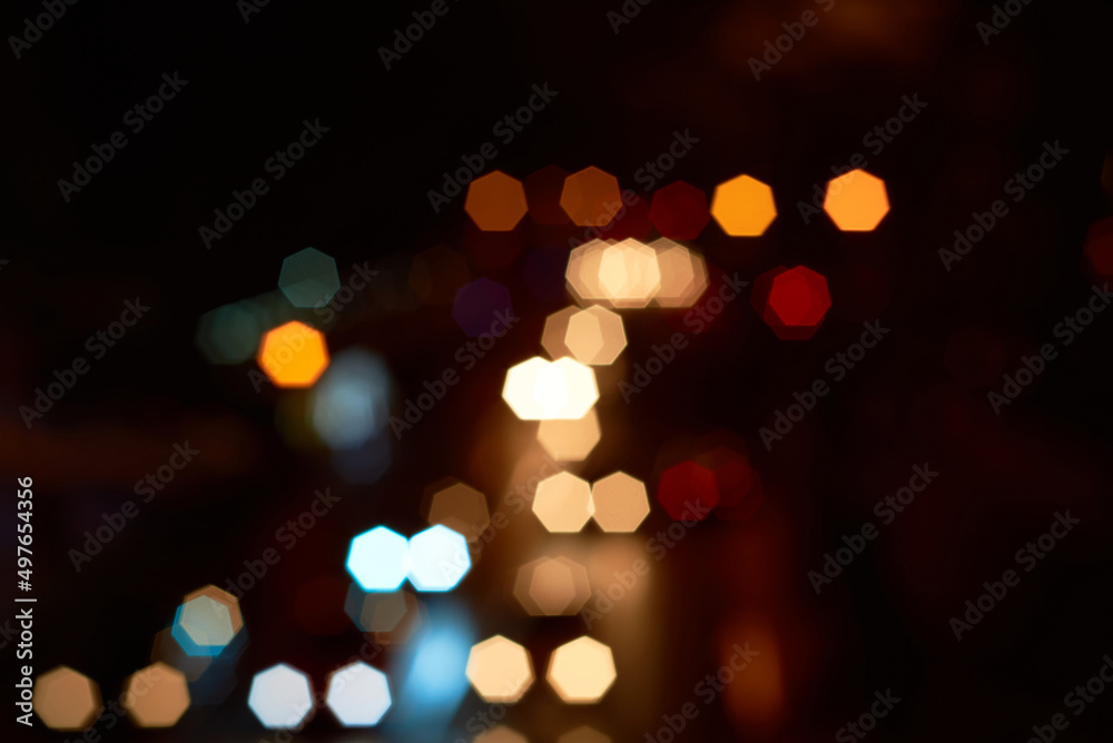 Dreamy light spots in the city at night Dreamy light spots in the city at night