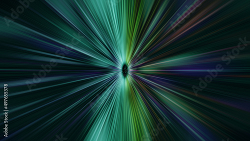 green bright rays. cosmic explosion rays