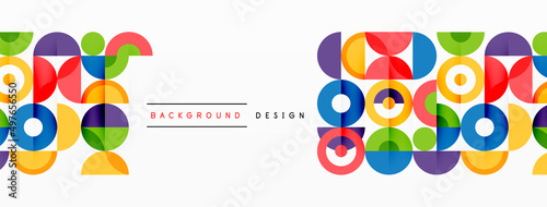 Colorful circle abstract background. Minimal geometric template for wallpaper, banner, presentation