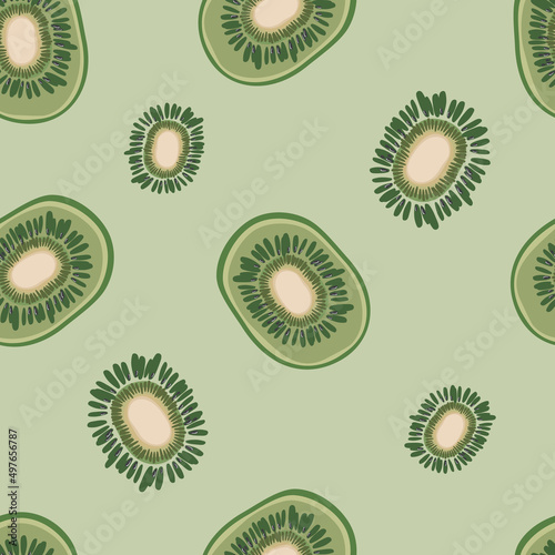 Seamless pattern kiwi background