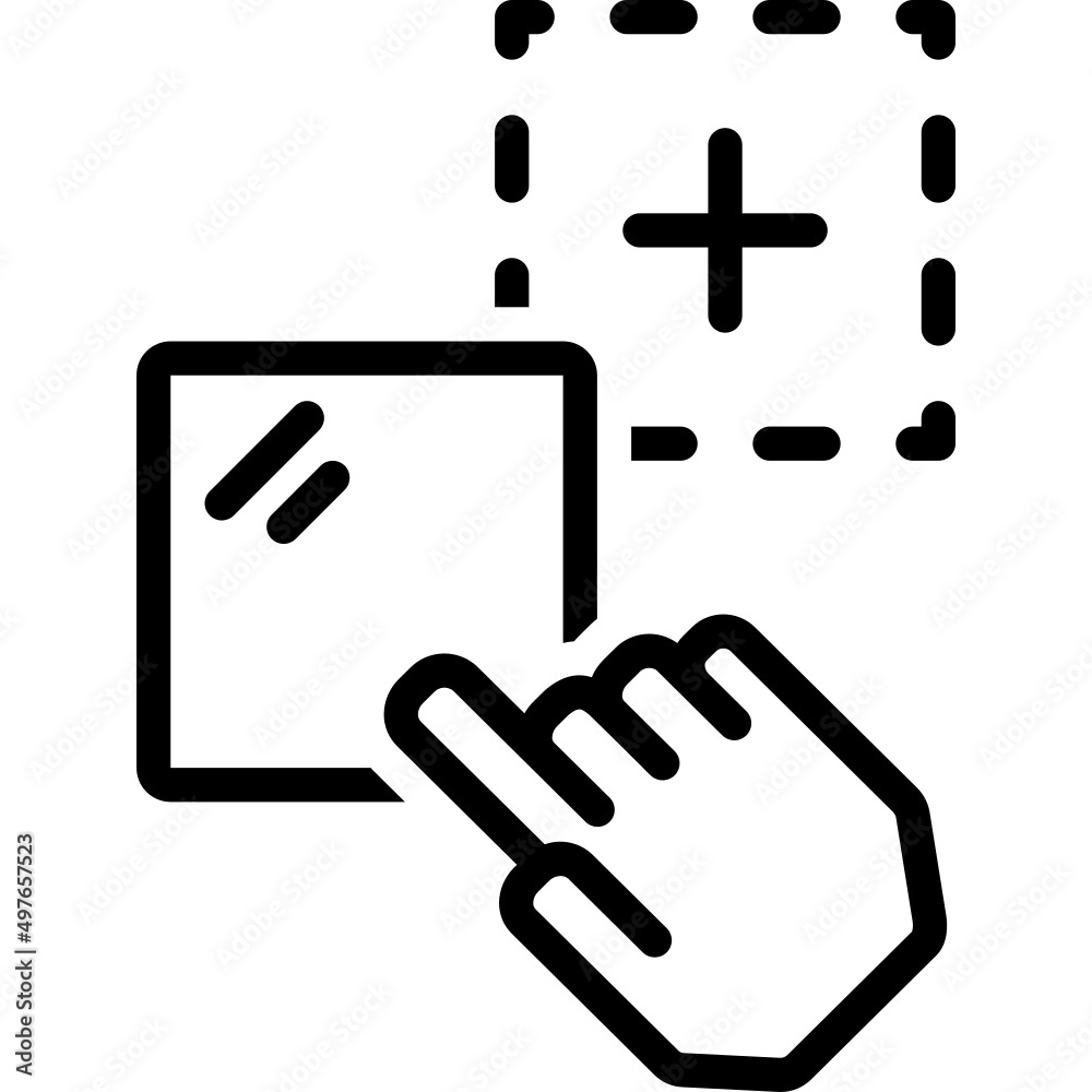 Fototapeta premium Black line icon for Drag and drop