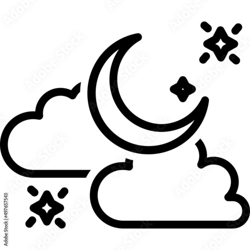 Black line icon for Nights