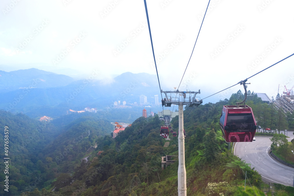 Awana Skyway cable car is a gondola lift, Stock Video