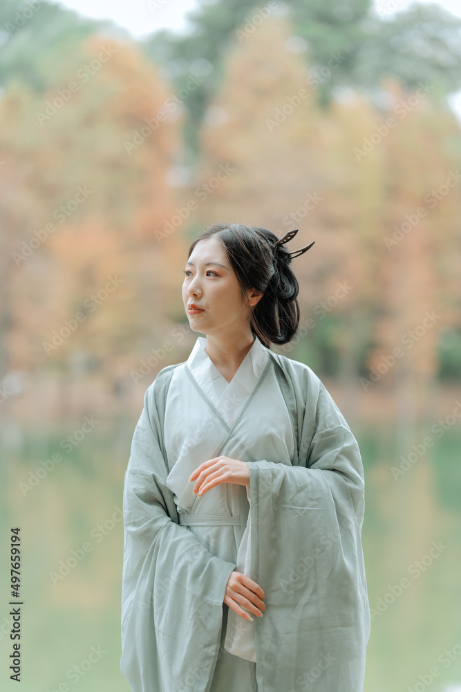 Portrait of Asian woman in traditional Chinese Hanfu Portrait of Asian woman in traditional Chinese Hanfu