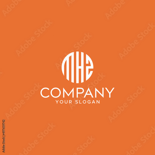 Minimalist Abstract Initial letter MHZ, HMZ logo. This logo incorporates an abstract letter in a creative way