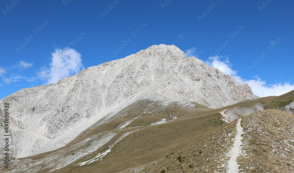 Path on the mountain called GRAN SASSO in the Abruzzo Region in Central Italy
