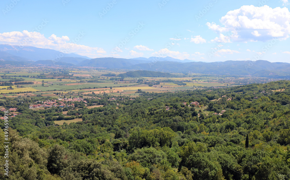 panoramic with of a valley of the Central Italy in summer