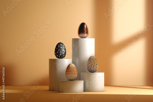 Easter eggs on a pedestal