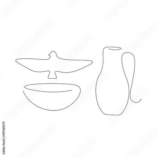 Baptism symbols christian sign draw vector illustration