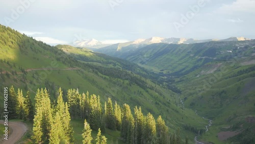Crested Butte Colorado summer high aerial mountains river valley zoom in GH4 photo