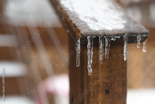 Icicles hanging photo