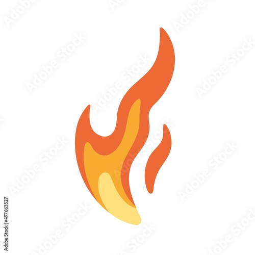 Fire with burning tongues symbol. Hot flame icon. Abstract fiery sign. Blaze ...