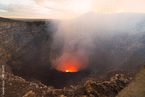 Shot of Masaya volcano's crater photo