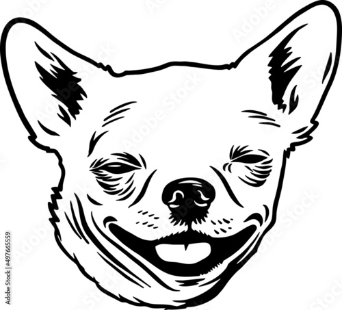 Chihuahua - Funny Dog, Vector File, Cut Stencil for Tshirt