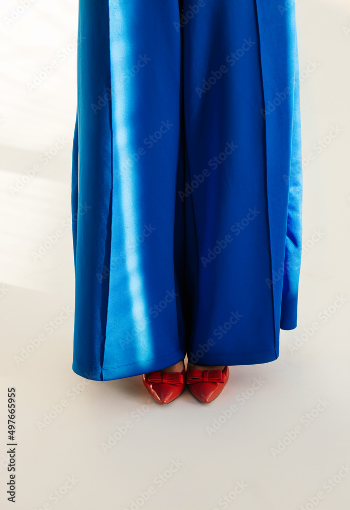 Blue pants and red shoes Blue pants and red shoes