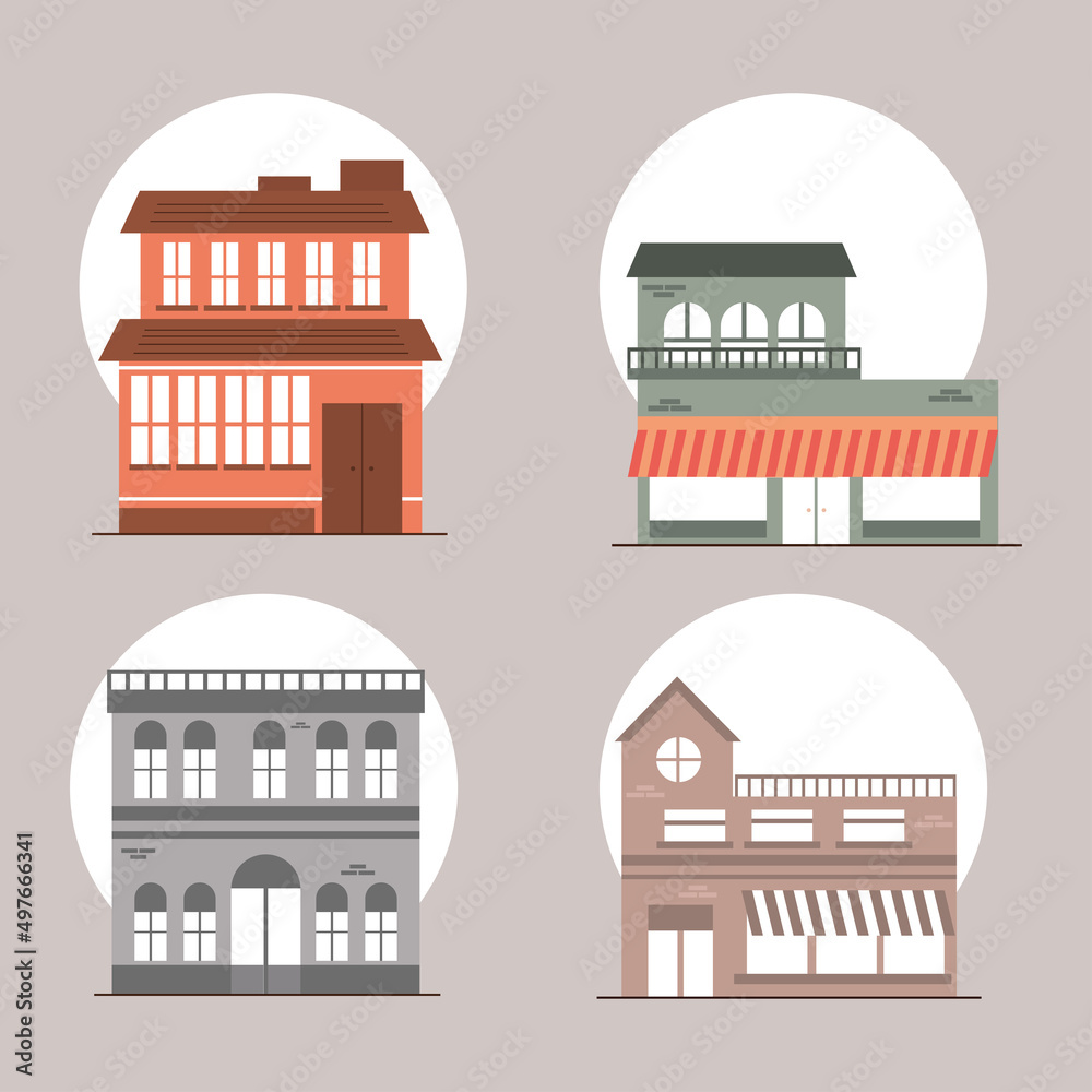 icon set buildings icon set buildings