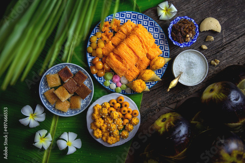 Thai desserts,Local sweet food of Phetchaburi Province, Thailand photo