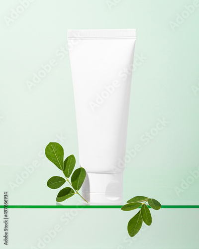 Skincare Bottle with Leaves