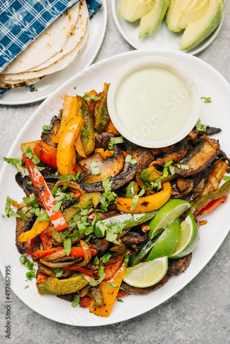 Vegetarian fajita platter