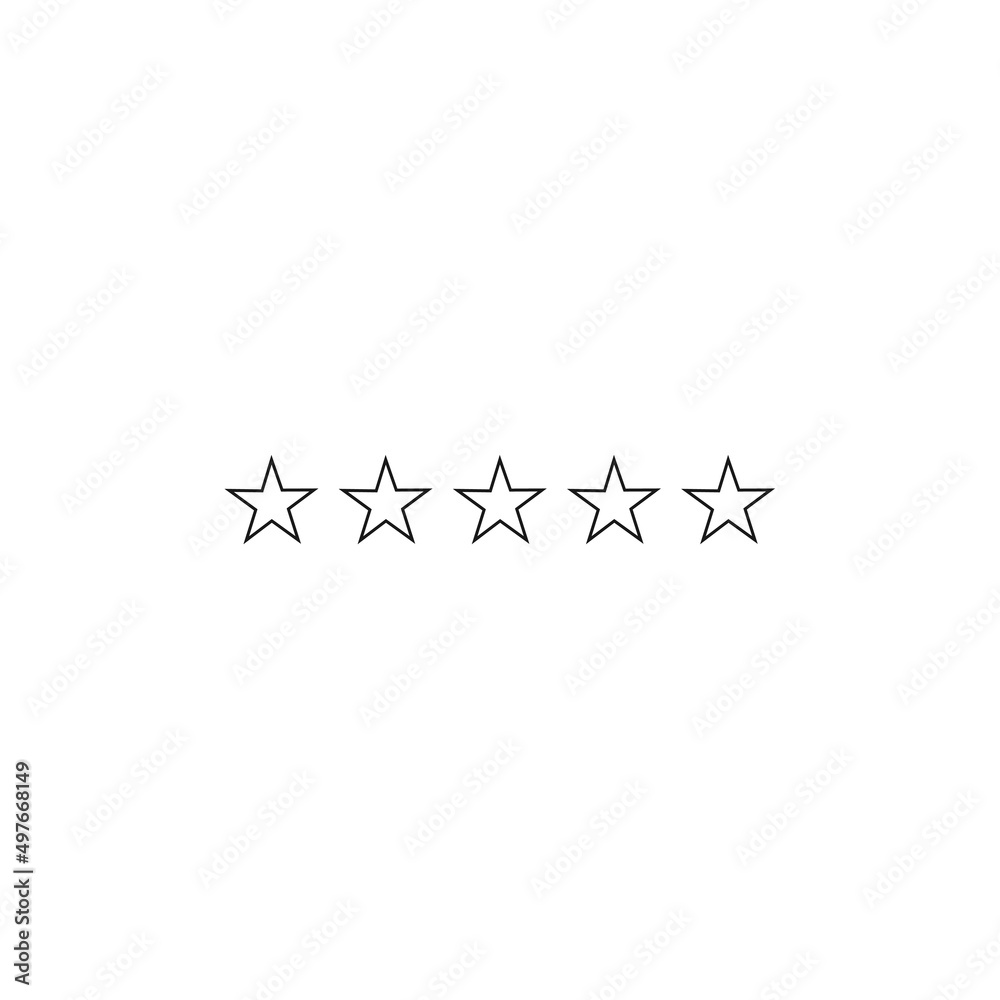 five star rating illustration on white background five star rating illustration on white background