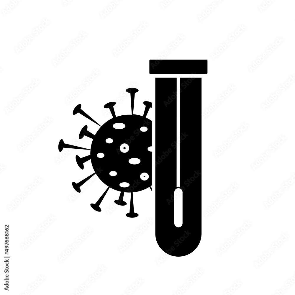 Coronavirus test tube icon. filled flat sign for mobile concept and web design. Coronavirus test tube icon. filled flat sign for mobile concept and web design.