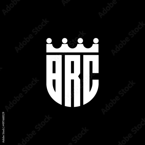 BRC letter logo design with black background in illustrator, vector logo modern alphabet font overlap style. calligraphy designs for logo, Poster, Invitation, etc.