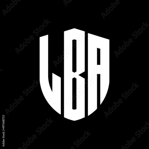 LBA letter logo design. LBA modern letter logo with black background. LBA creative  letter logo. simple and modern letter logo. vector logo modern alphabet font overlap style. Initial letters LBA  photo