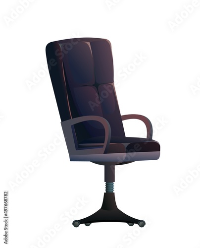 Contemporary office chair. Comfortable work furniture. Isolated on white background. Vector