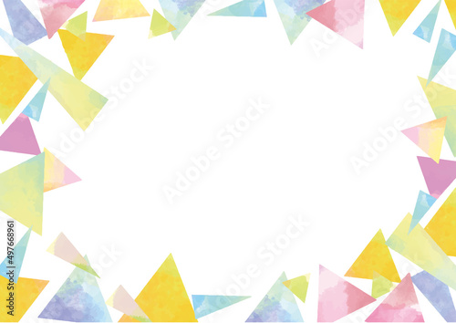 三角模様の水彩風背景素材