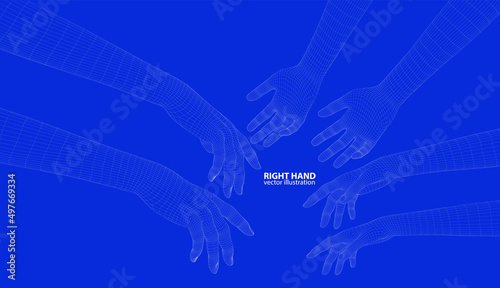 A computer generated rendering of hands.