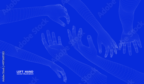 A computer generated rendering of hands.
