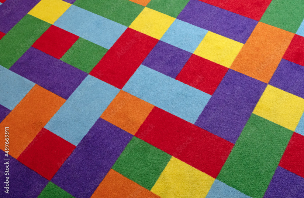 Bright colorful carpet on the floor