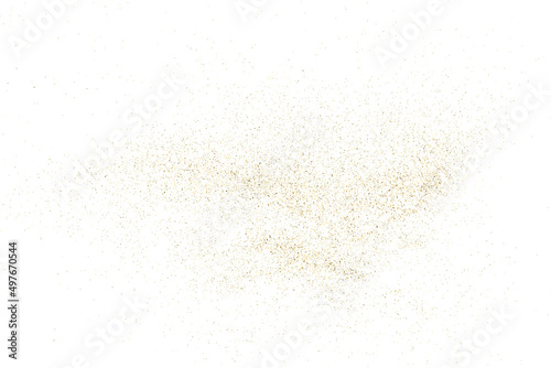 Gold Glitter Texture Isolated on White. Amber Particles Color. Celebratory Background. Golden Explosion of Confetti. Design Element. Digitally Generated Image. Vector Illustration, EPS 10. © sergio34