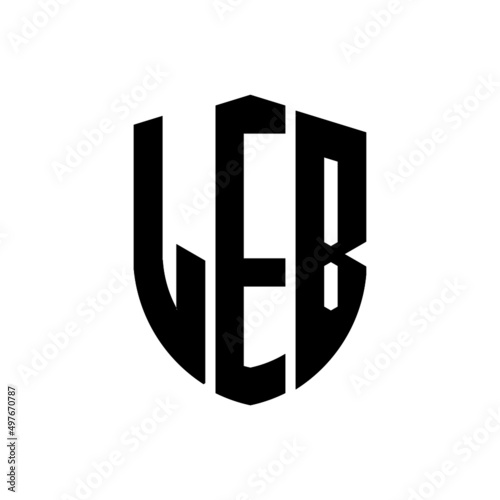 LEB letter logo design. LEB modern letter logo with black background. LEB creative  letter logo. simple and modern letter logo. vector logo modern alphabet font overlap style. Initial letters LEB  photo