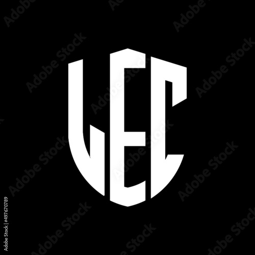 LEC letter logo design. LEC modern letter logo with black background. LEC creative  letter logo. simple and modern letter logo. vector logo modern alphabet font overlap style. Initial letters LEC  photo