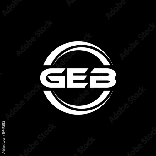 GEB letter logo design with black background in illustrator, vector logo modern alphabet font overlap style. calligraphy designs for logo, Poster, Invitation, etc.