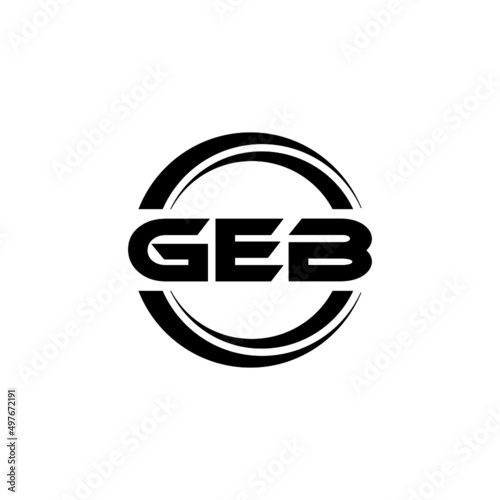 GEB letter logo design with white background in illustrator, vector logo modern alphabet font overlap style. calligraphy designs for logo, Poster, Invitation, etc.