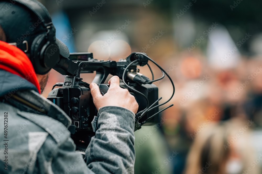 Camera Recording a Public Protest Camera Recording a Public Protest